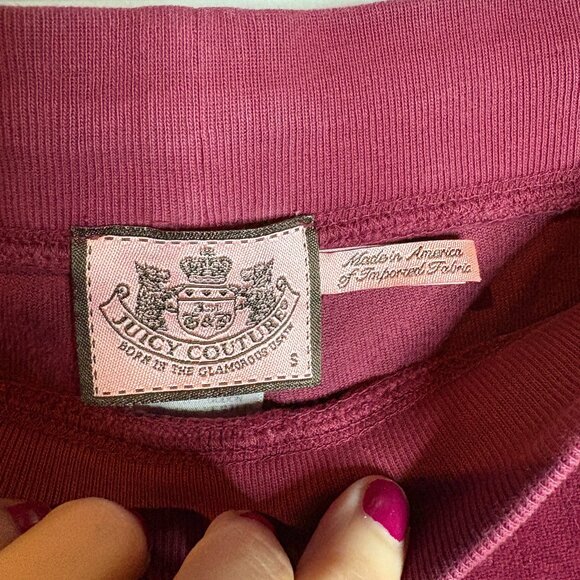 Y2K Juicy Couture burgundy velour track pants - Picture 3 of 5